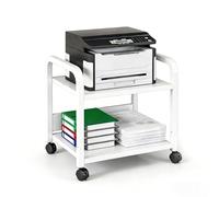 Tyzlup Under Desk Printer Stand for Home Office, 2 Tier Rolling Cart for Study & Sofa Side, Small Spaces Printer Table with Storage Shelf(17.7x15.7x19.9in/45x40x50.5cm)