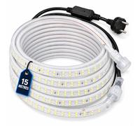 Tyzon LED Strip Light 15 m, 6000 K, 1000 lm/m, IP65, 230 V | 180 LED/m, cool white 6000 K, 16.8 mm wide, extendable up to 75 m, 1.5 m connection cable included