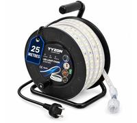 Tyzon LED Strip Light 25 m with Reel, 6000 K, 1000 lm/m, IP65 | 180 LED/m, cool white 6000 K, 16.8 mm wide, extendable up to 75 m, supplied on black reel
