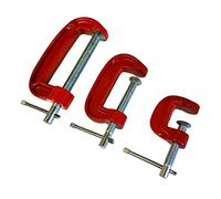 TZ 3Pc Mini G Clamp Set 25mm/50mm/75mm Red Metal Work