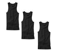 TZ Promise 3-6 Pack Men's 100% Cotton Wife Beater A-Shirts Undershirt Plain Ribbed Tank Top, 3-pack Black, Large