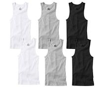 TZ Promise 3-6 Pack Men's 100% Cotton Wife Beater A-Shirts Undershirt Plain Ribbed Tank Top - Black - S