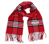 TZ Promise Plaid Cashmere Feel Classic Soft Luxurious Winter Scarf For Men Women, Red, One Size