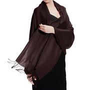 TZ Promise Women Pashmina Shawls and Wraps for Evening Dresses,Soft Large Long Scarf for Wedding,Bridal,Formal Events, Coffee, One Size