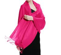 TZ Promise Women Pashmina Shawls and Wraps for Evening Dresses,Soft Large Long Scarf for Wedding,Bridal,Formal Events, Hot Pink, One Size