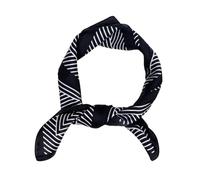 TZ Promise Women Silky Square Scarf - 27" Medium Lightweight Neckerchief Satin Head Neck Hair Wrap for Summer, Black White Striped, One Size