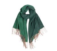 TZ Promise Womens Travel Scarf Warm Cashmere Feel Two-Tone Reversible Shawls and Wraps for Winter, Kelly Green, Large