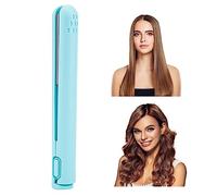 TZCIN Small Ceramic Curling Iron, Cordless Hair Straightener and Curler, USB Rechargeable, Portable Home Travel Size, for Short and Long Hair