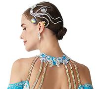 Tzdd Women's Dance Accessories Fashion Headwear for Latin Ballroom Dancing Performance Rhinestone Hair Piece Decorate