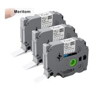 TZe-131 Clear 12mm Compatible with Brother P-Touch Label Tape 12 mm 0.47 Laminated Black on Transparent Tape for Brother Label Printer PT-H110 E110 H100R H108 H101C H200 1000, 3-Pack