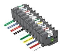 TZE-231 TZE White Label Tape 221 211 Laminated Tape 631 431 531 Labeling Ribbon Compatible with PT-H110 Style Label Maker(10PK Mixed Color 5)