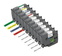 TZE-231 TZE White Label Tape 221 211 Laminated Tape 631 431 531 Labeling Ribbon Compatible with PT-H110 Style Label Maker(10PK Mixed Color 1)