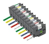 TZE-231 TZE White Label Tape 221 211 Laminated Tape 631 431 531 Labeling Ribbon Compatible with PT-H110 Style Label Maker(10PK Mixed Color 2)