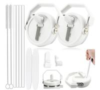 TZEKING 2025 Removable Lids for 40oz Stanley-Cup Tumbler,2 Stanley-Cup Accessories Lid,Stanley Cup Lid 4 Straw,Stanley Cup Accessories,Stanley Lid Replacement,Leak Proof and Dust Proof