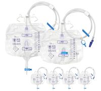 TZEKING 6PCS Catheter Bag,2000 Ml Urine Bag,Urine Drainage Bags with Anti-Reflow Film,with T-Shaped Valve and Drain,Disposable Urine Bag,Urine Collection Bag