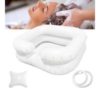 TZEKING Inflatable Hair Sink,Inflatable Wash Basin,Inflatable Shampoo Tray,Bedside Shower System,Large Inflatable Washbasin,Portable Inflatable Sink,Hair with Drainage Tube
