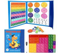 TZEKING Mathematics Resources, Magnetic Fractional Calculation Material, Fractional Calculation Demonstrator Set Magnetic, Magnetic Fraction Tiles and Fractional Circles for 3+ Children, Math Primary
