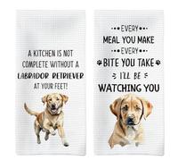 Tzhim Labrador Retriever Gifts Kitchen Towels Set of 2, Labrador Gifts, Labrador Retriever Decor Hand Towels, LabradorRetriever Dog Dishcloths Tea Dish Towels, Dog Kitchen Bathroom Decor, 16x24 Inch