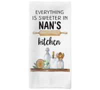 Tzhim Nan's Kitchen Towels, Nan Gifts Grandma Gifts Hand Towels, Nans Mother's Day Dish Towel Tea Towel for Kitchen, Nans Grandma Gift from Grandkids Grandchildren, 16x24inch