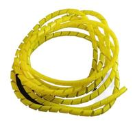 TZIQAMTEL Tidy Wrap Cable Protector Tube, Organizer Case for Cables with Spiral Wire Wrap Bands of 6 mm and 10 mm (Yellow Colour, 6 mm ID 10 Meter)