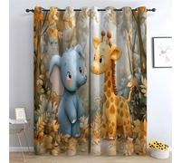 TZKRWRH Floral Curtains Soft Cartoon Animals In The Forest Thermal Insulated Blackout Curtains Botanical Flower Print Pattern Window Drapes for Bedroom Living Room-52 W x 72" L (Pack of 2)