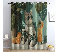 TZKRWRH Floral Curtains Soft Tropical Plants Thermal Insulated Blackout Curtains Botanical Flower Print Pattern Window Drapes for Bedroom Living Room-52 W x 120" L (Pack of 2)