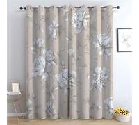 TZKRWRH Forest Curtains Eyelet Beige Rose Sketch Pattern Thermal Insulated 80% Blackout Curtains Print Pattern Room Darkening Window Drapes for Bedroom Living Room-52 W x 84" L (Pack of 2)
