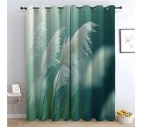 TZKRWRH Forest Curtains Eyelet Minimalist Botanical Paintings Thermal Insulated 80% Blackout Curtains Print Pattern Room Darkening Window Drapes for Bedroom Living Room-28 W x 63" L (Pack of 2)