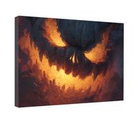 TZKRWRH Halloween Wall Decor Scary Big Pumpkin Spooky Art Pumpkins Pictures for Kitchen Entryway Indoor Decorations Gallery Street Bar Home(Orange 42)-60x90cm Framed