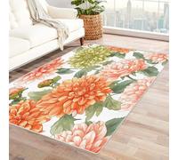 TZKRWRH Small Floor Rugs Easy Care Non Shedding Colorful flower pattern Geometric Machine Washable Carpet for Living Room Bedroom Modern Kitchen(green 22)-120x180cm
