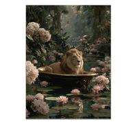TZKRWRH Wall Art Bathroom Decor Prints Canvas Posters Pictures Lions In The Jungle Bathroom Toilet Prints, Funny Humour Home Pictures Modern(pink 46)-30x45cm Unframed