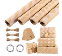 TZLMWDFRWG Kraft Paper Gift Wrapping Roll, Multi Purpose Yellow Wrapping Paper Set, Suitable for Birthday, Christmas, Wedding Gifts, Versatile Wrapping Paper for All Occasions