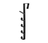 TZLMWDFRWG Over the Door Hooks, Modern Style Punch Free Strong Load Bearing Door Hook, Multipurpose Coat Rack for Bedroom Living Room Entrance (Black)