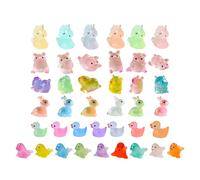 TZMFHD 47 Resin Animals,Low in the Dark Tiny Plastic Animal, Capybara, Duck, Piglet, Unicorn, Bunny, Sea Lion,Small Resins Animals,Resin Animal Mixed, Creative DIY Miniature Creatures for Room Decor