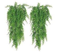 TZMFHD Artificial Plants Indoor, 2 Pcs Artificial Hanging Plant, Natural Fake Ivy, Greenery Decor Fern Vine Faux Plants For Indoors Living Room, Balcony, Garden Aesthetic Decoration