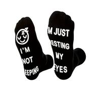 TZMFHD Dad Gifts: Novelty Non-Slip Letter Socks - 'I'M Not Sleeping I'M Just Resting My Eyes' Funny Socks for Men, Husband, Boyfriend - Christmas, Birthday Gifts