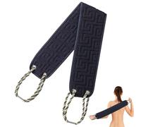 TZMFHD Loofah Back Scrubber, Double Sided Design, Black, Natural Fiber, Comfortable Shower Back Washers for Cleansing and Improving Skin Quality
