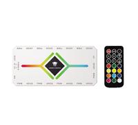 TZMRIT ARGB Controller,2-IN-1 ARGB PWM PC Fan Hub,PC Fan RGB Controller | RGB PC Case Fan Hub with Magnetic Base,Adjustable Speed Cooling,SATA Power Remote,9x5V 3-Pin ARGB,9x4-Pin PWM Ports,White