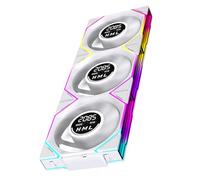 TZMRIT Interstellar-V4 ARGB PWM PC Fan 120 mm with Speed Display, 2100 RPM/61.54 CFM Airflow, Daisy Chain One Cable Connection, Forward & Reverse Design, Triple Pack (WH RF)