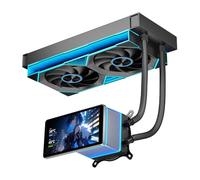 TZMRIT PF240 Aio Water Cooling 240mm with 5.5 Inch LCD Magnetic Screen Display,ALL-IN-One ARGB Infinity Mirror 2000RPM PWM Fan,for AM4/AM5& Intel LGA1851/1700 (BK)