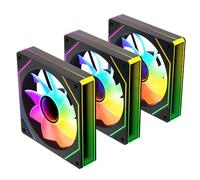 TZMRIT Prism 4MAX 120 mm Infinite Mirror ARGB PC Fan with PWM Control and ARGB Effect (Black, Reverse-3 Pieces)