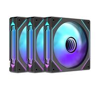 TZMRIT Prism 4PRO Reverse Blade RGB PC Fan 120 mm Pack of 3 [Infinity Mirror] [1600±10% RPM] 5V3PIN ARGB and 12V4PIN PWM Fan Black
