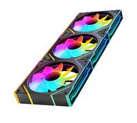 TZMRIT PRISM4EX Infinite Mirror ARGB PC Fan with PWM Control and ARGB Effect, RGB PC Case Fan 120 mm (BK Reverse Flow-X3) 120 mm