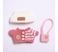 Tznzxm 17cm Doll-Clothes-Outfit-Set, 6.7inch Dolls Outfit Set,Cute 3-Piece Set Pink Sweater +Lovely Hat + Backpack Outfit Suitable Dress Up Clothing Replacement Accessories (No Doll)