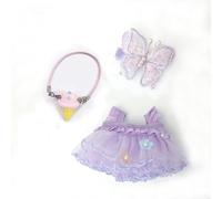 Tznzxm 17cm Dolls Clothes, Outfit Set for 6.7inch Dolls, Fashion 3-Piece Set Dress and Hair Clothes Accessories Suitable for 15cm&17cm Play & Display (No Doll) (Purple)