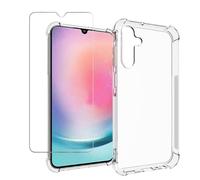 Tznzxm for AT&T Amigo Jr. Phone/Bark Phone A16 5G Case & Screen Protector Bundle, Slim Soft TPU Non-Slip Back Cover with Shockproof Air Guard Corners + Tempered Glass Screen Protector, Clear