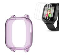 Tznzxm for JrTrack 5 Kids Smart Watch Case, JrTrack 5 Screen Protector (3pcs), New Slim Soft TPU Protective Bumper Case Shockproof Shell for JrTrack 5 Kids Smart Watch by Cosmo 1.4" Purple