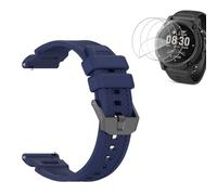 Tznzxm Replacement Bands For COROS Nomad Smart watch Bands with Screen Protector, Fashion Adjustable Silicone Armor Wristband Straps for COROS Nomad Outdoor GPS Watch 1.3" Navy Blue