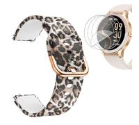 Tznzxm Replacement Bands For Fitpolo Smart watch DR06 1.27" Bands With Screen Protector, Brown leopard-print Adjustable Soft Silicone Wristband Straps For Fitpolo/TOOBUR DR06 smartwatch