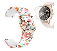Tznzxm Replacement Bands For Fitpolo Smart watch DR06 Bands With Screen Protector, Fashion Flower Adjustable Soft Silicone Quick Release Wristband Straps For Fitpolo/TOOBUR DR06 1.27" Smartwatch